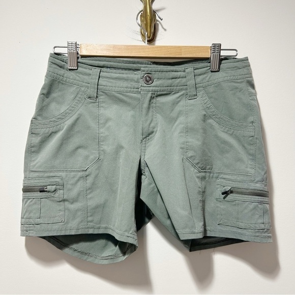 Kuhl Horizn Hiking Shorts Size 4 Green Ripstop 4” Zipper Pockets Nylon UPF 50 - Picture 2 of 14